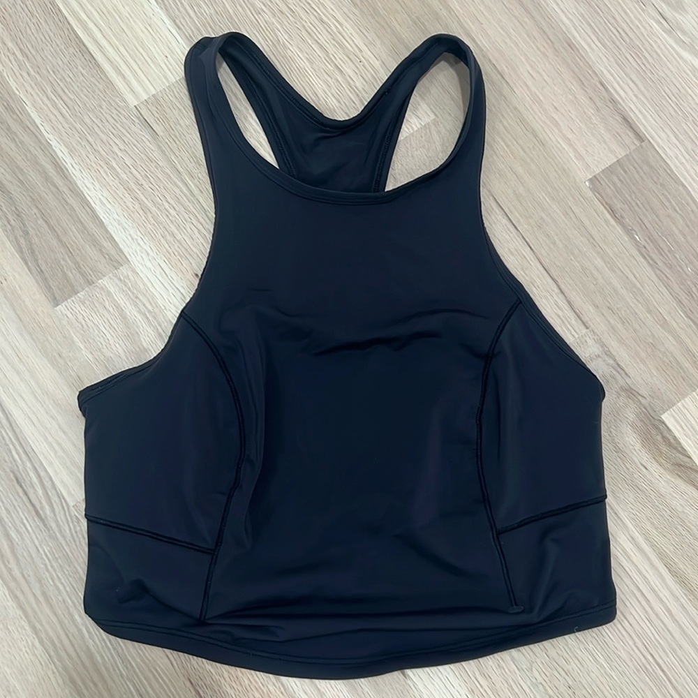 Lululemon black running crop 4 tank